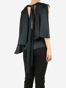 MSGM Black sleeveless satin blouse - size UK 8