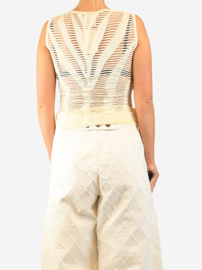 Cream sleeveless cutout top - size UK 12 Tops Dior 