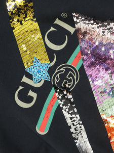 Gucci Black sequin embellished sweatshirt - size M