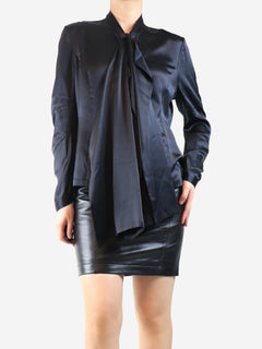 Black silk blouse - size UK 14 Tops John Rocha 