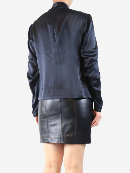 Black silk blouse - size UK 14 alternate image