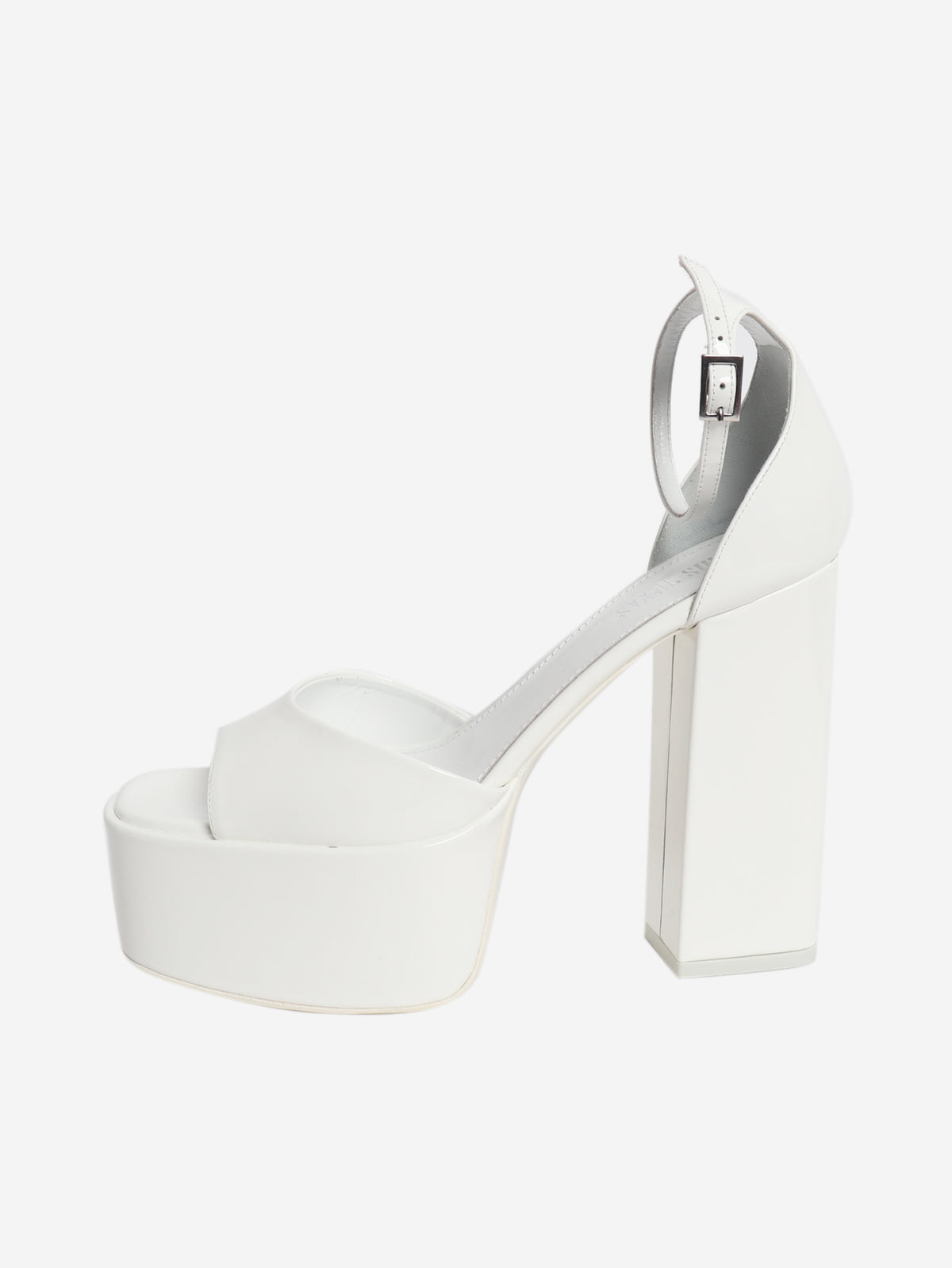 White patent leather Tatiana platform heels - size EU 39