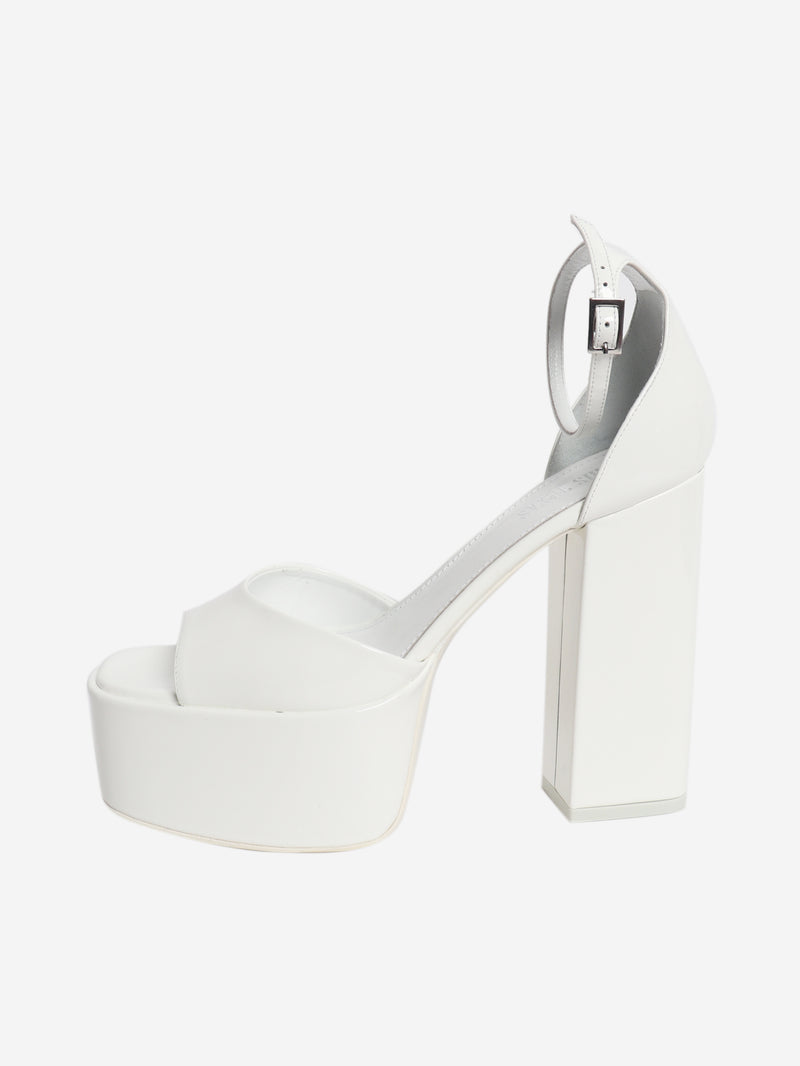 White patent leather Tatiana platform heels - size EU 39