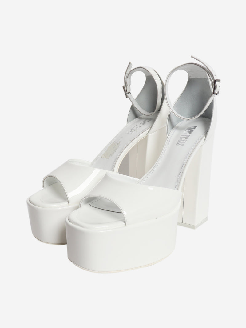 White patent leather Tatiana platform heels - size EU 39