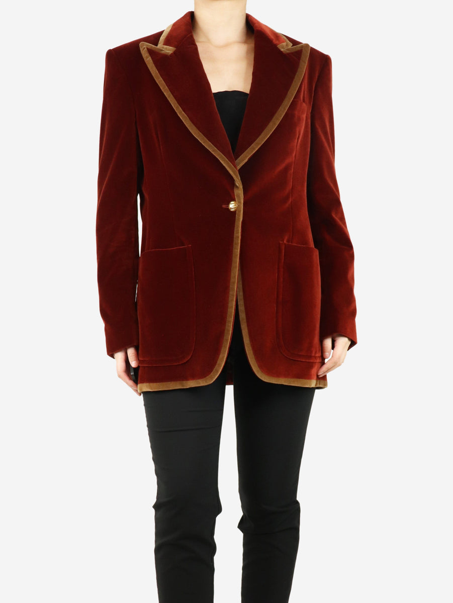 Etro pre-owned rust velvet jacket - size UK 14 | Sign of the