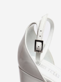 White patent leather Tatiana platform heels - size EU 39