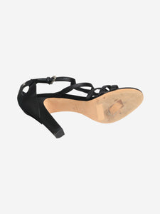 Chanel Black satin heeled sandals - size EU 37 (UK 4)