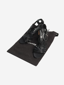 Chanel Black satin heeled sandals - size EU 37 (UK 4)