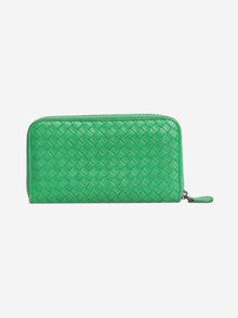 Green Intrecciato leather zip wallet Wallets, Purses & Small Leather Goods Bottega Veneta 