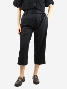 Simone Rocha Black paperbag wool trousers - size UK 10