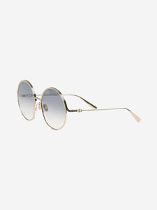 Christian Dior Gold oversized round sunglasses