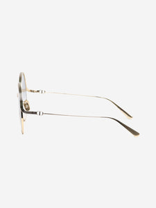 Christian Dior Gold oversized round sunglasses