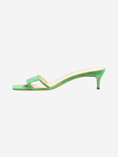 Green suede kitten-heel sandals - size EU 39 Heels By Far 