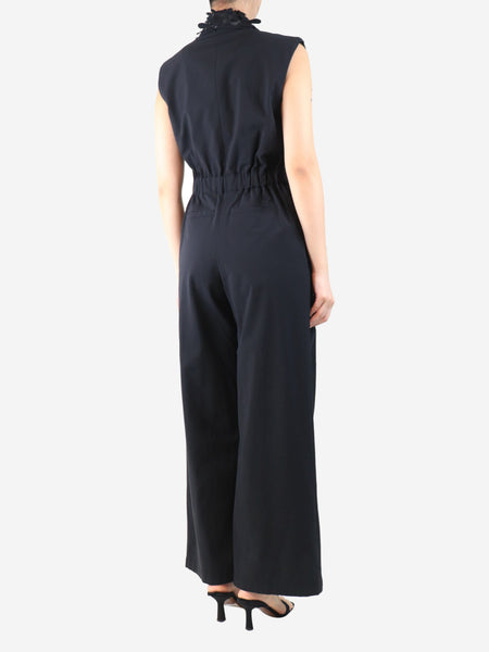 Black sequin-embellished sleeveless jumpsuit - size M alternate image