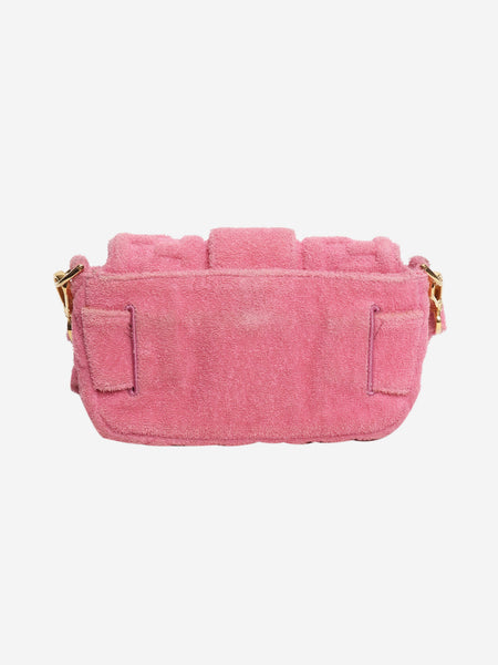 Pink embossed terry cloth baguette bag alternate image