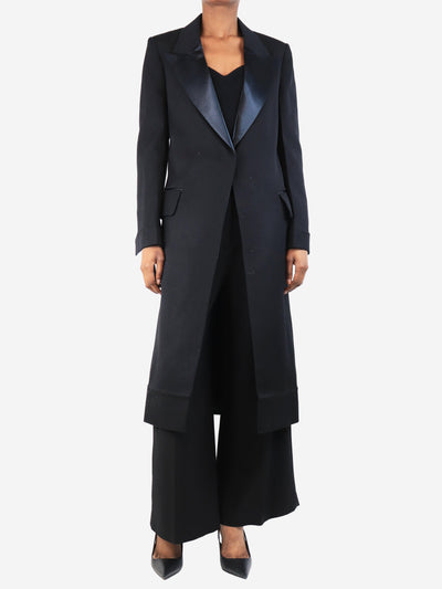Black long tailored coat with open back - size UK 6 Coats & Jackets Victoria Beckham 