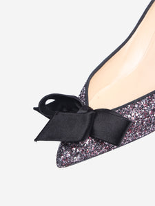 Christian Louboutin Pink and black sparkly kitten-heel pumps - size EU 39.5