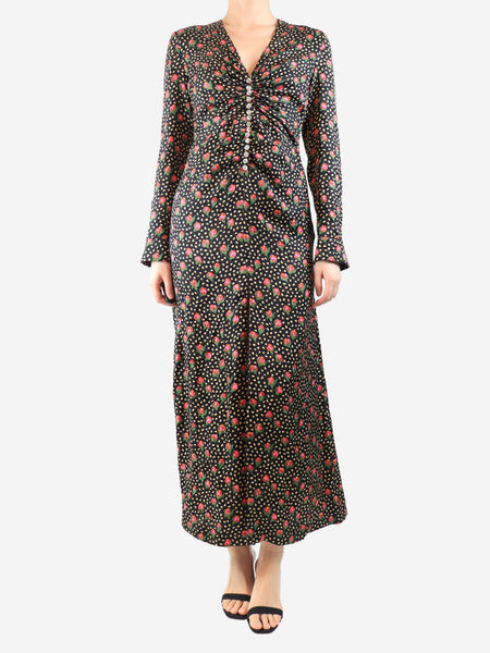 Black floral maxi dress - size UK 8 product image