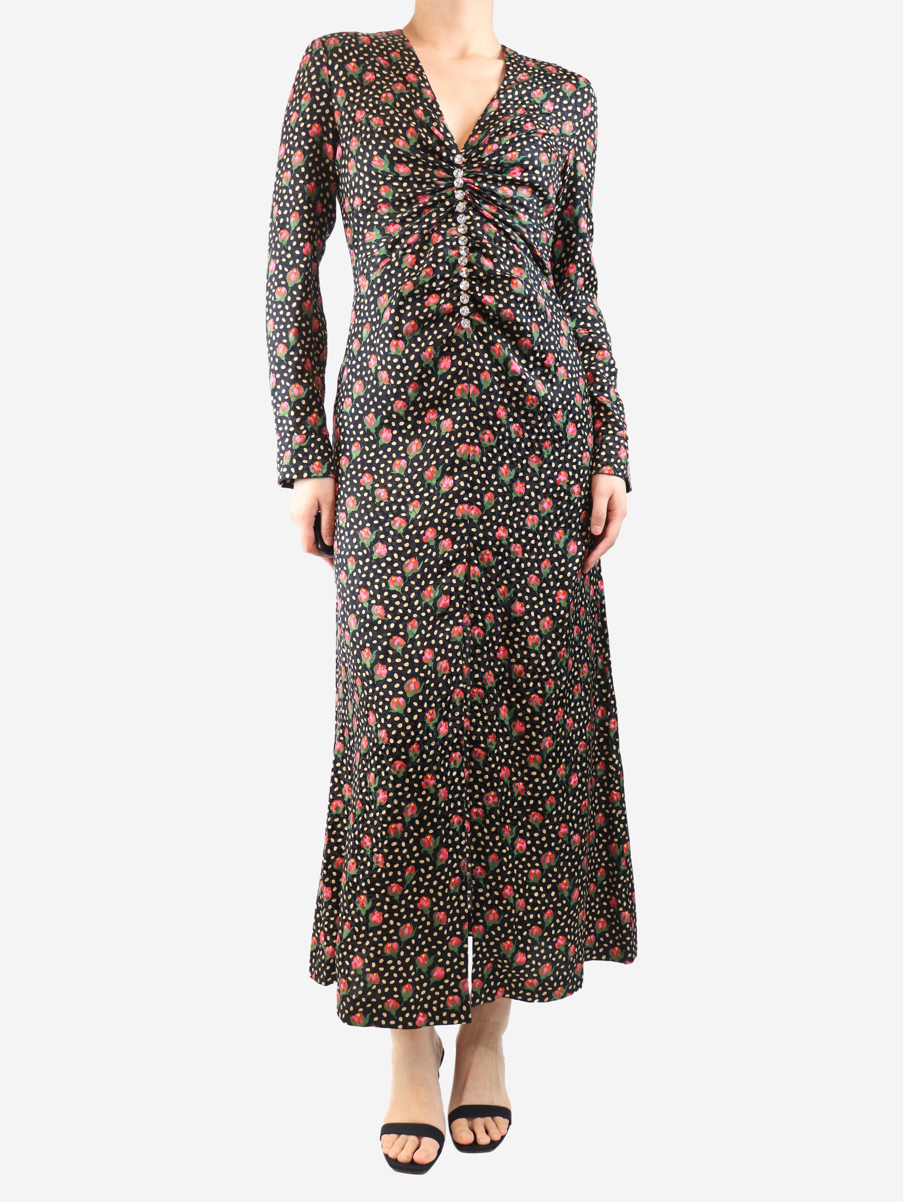 Black floral maxi dress - size UK 8 Dresses Miu Miu 