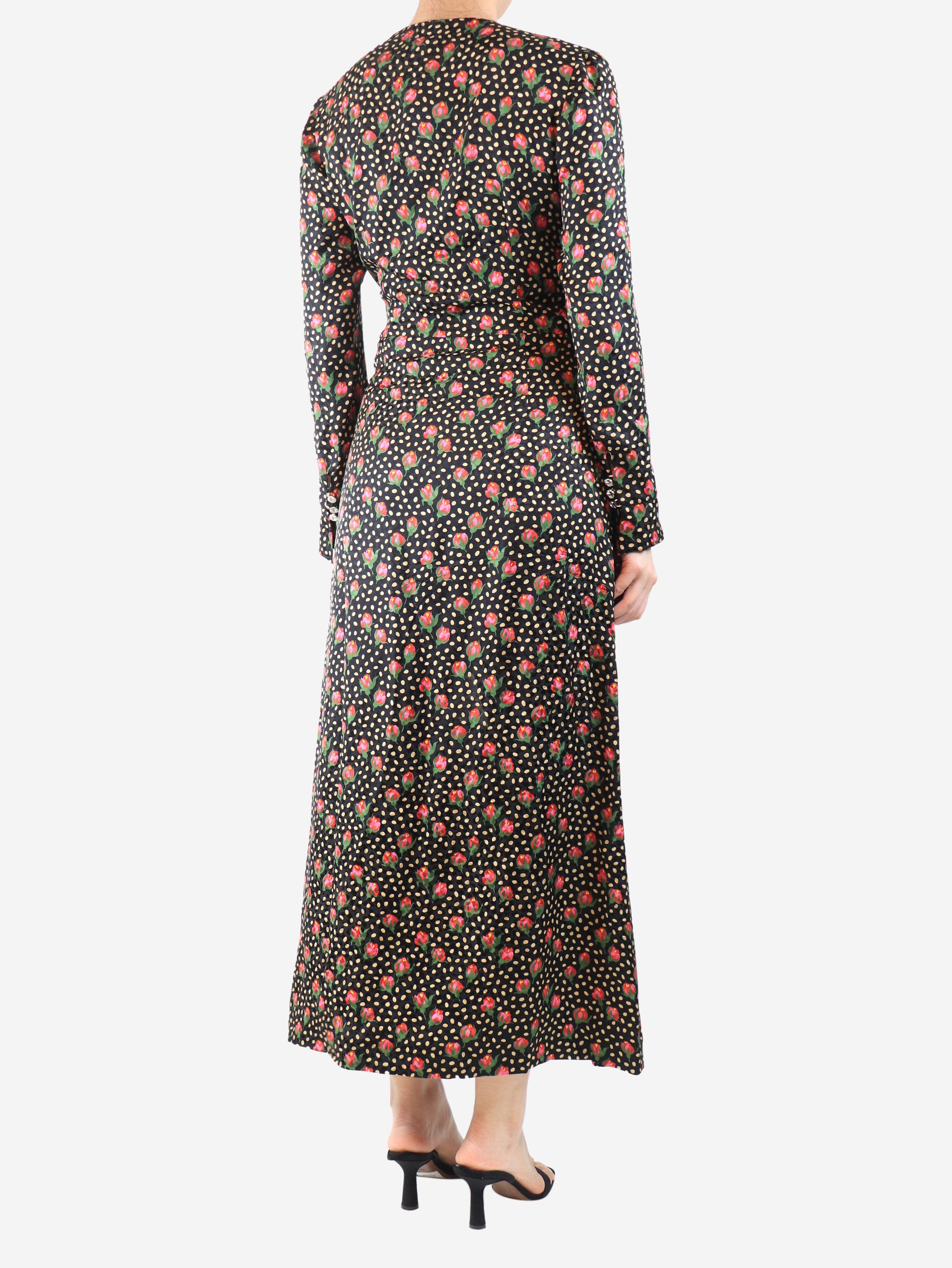 Black floral maxi dress - size UK 8 Dresses Miu Miu 