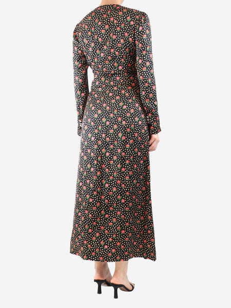 Black floral maxi dress - size UK 8 alternate image