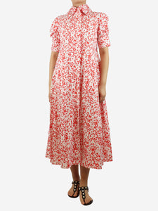 Thierry Colson Red short-sleeved printed maxi dress - size XS