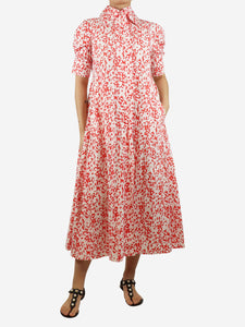 Thierry Colson Red short-sleeved printed maxi dress - size XS