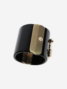 Chanel Black pearl resin CC cuff