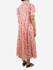 Thierry Colson Red short-sleeved printed maxi dress - size XS