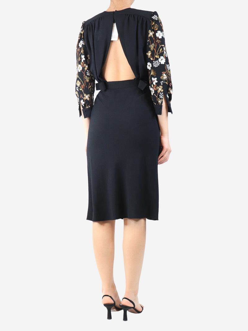 Black AW12 embellished crepe midi dress - size UK 10 Dresses Miu Miu 
