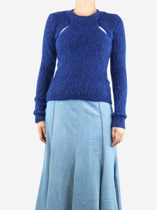 Isabel Marant Blue cut-out mohair-blend sweater - size UK 8