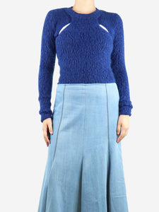 Isabel Marant Blue cut-out mohair-blend sweater - size UK 8