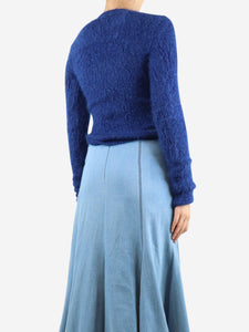 Isabel Marant Blue cut-out mohair-blend sweater - size UK 8