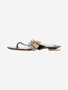 Miu Miu Black patent bejewelled sandals - size EU 39.5