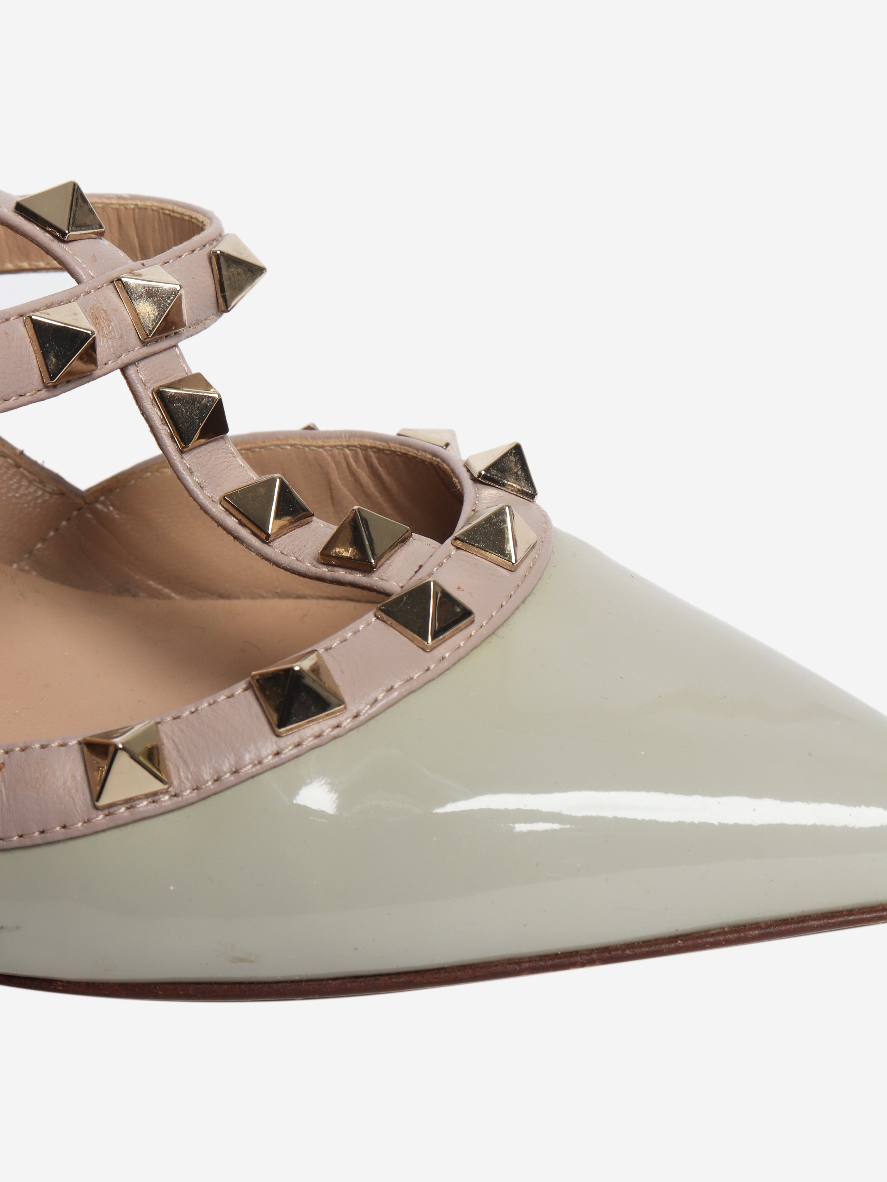 Grey rockstud heels - size EU 38 (UK 5)