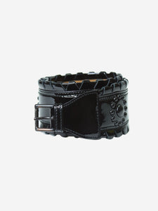 Alaia Black patent leather studded belt - size