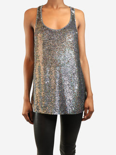 Grey sequin tank top - size XS