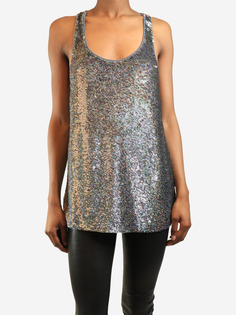 Grey sequin tank top - size XS