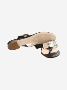 Miu Miu Black patent bejewelled sandals - size EU 39.5