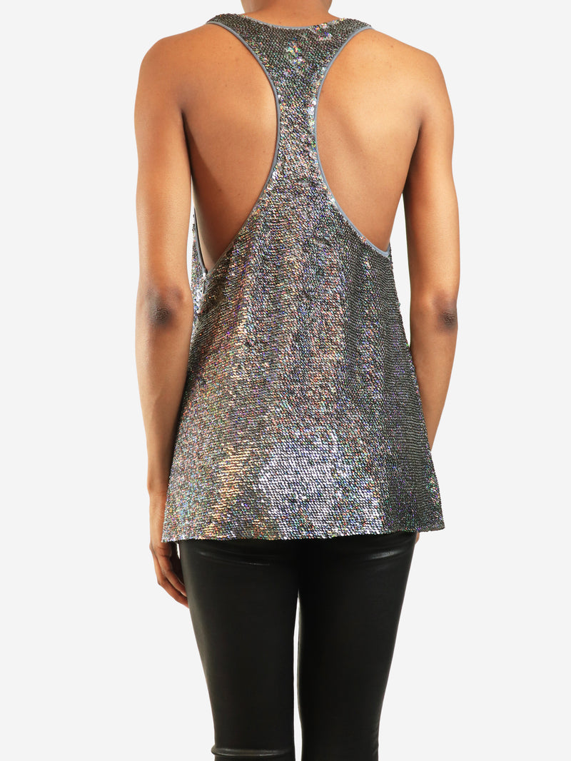 Grey sequin tank top - size XS