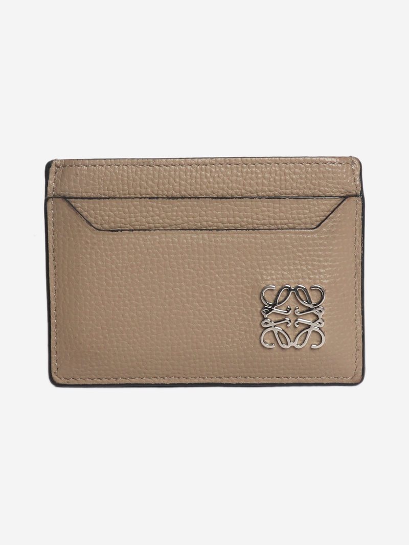 Taupe Anagram leather cardholder