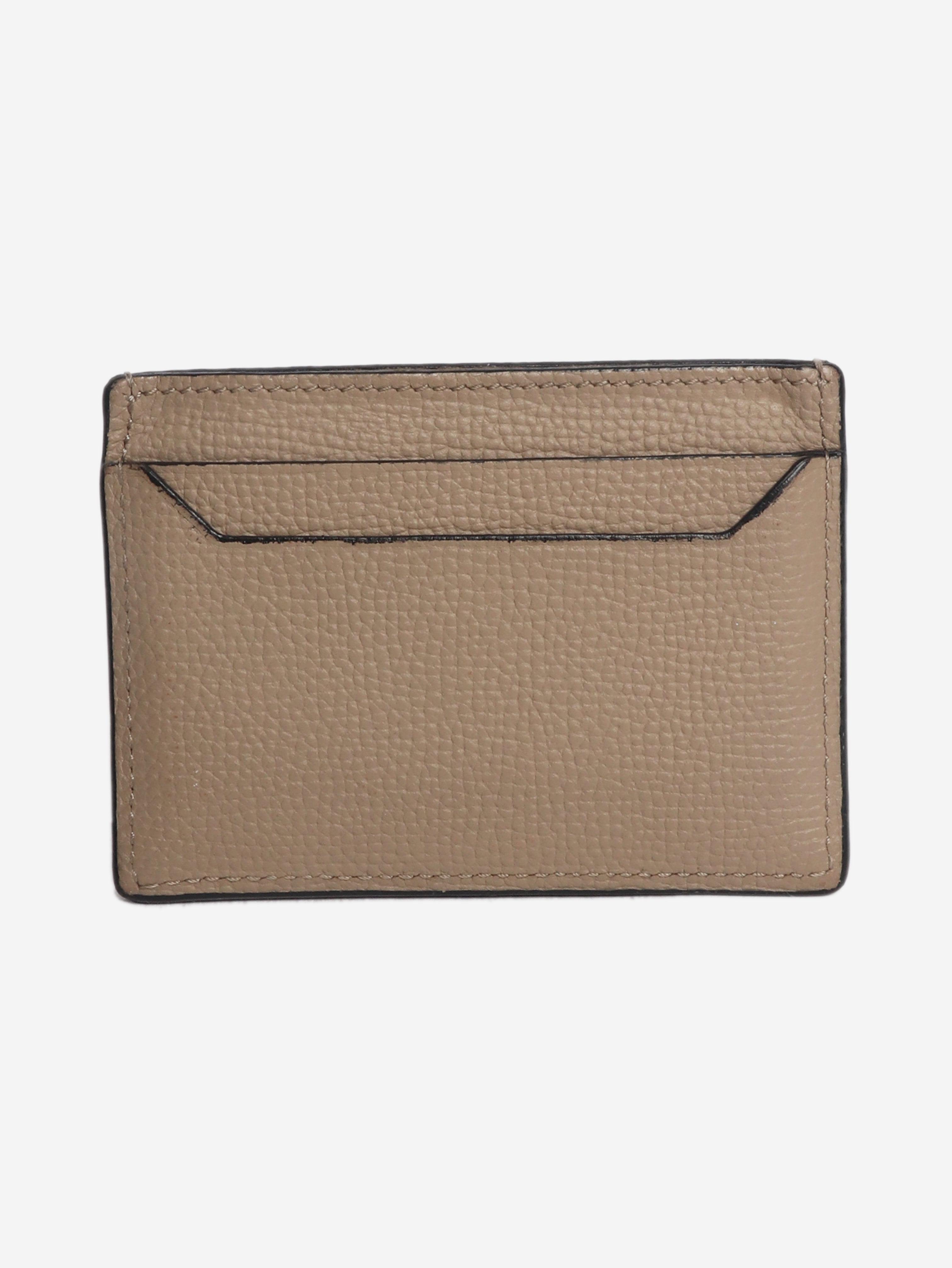 Taupe Anagram leather cardholder