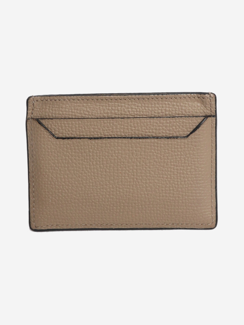 Taupe Anagram leather cardholder
