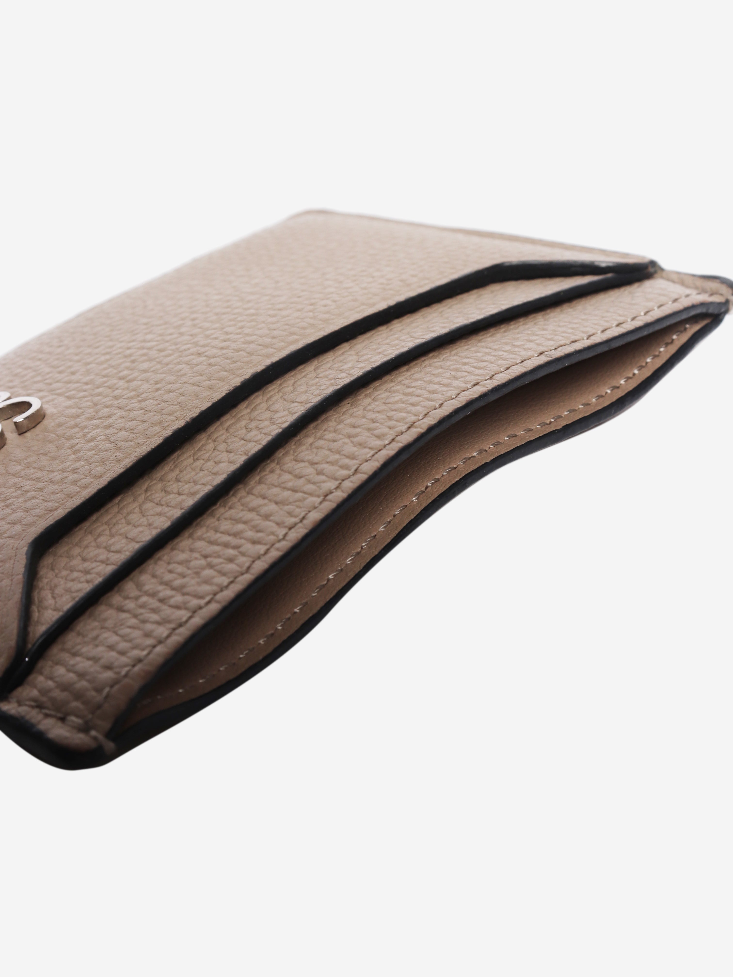 Taupe Anagram leather cardholder