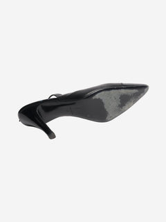Black leather slingbacks - size EU 38 (UK 5) Heels Chanel 