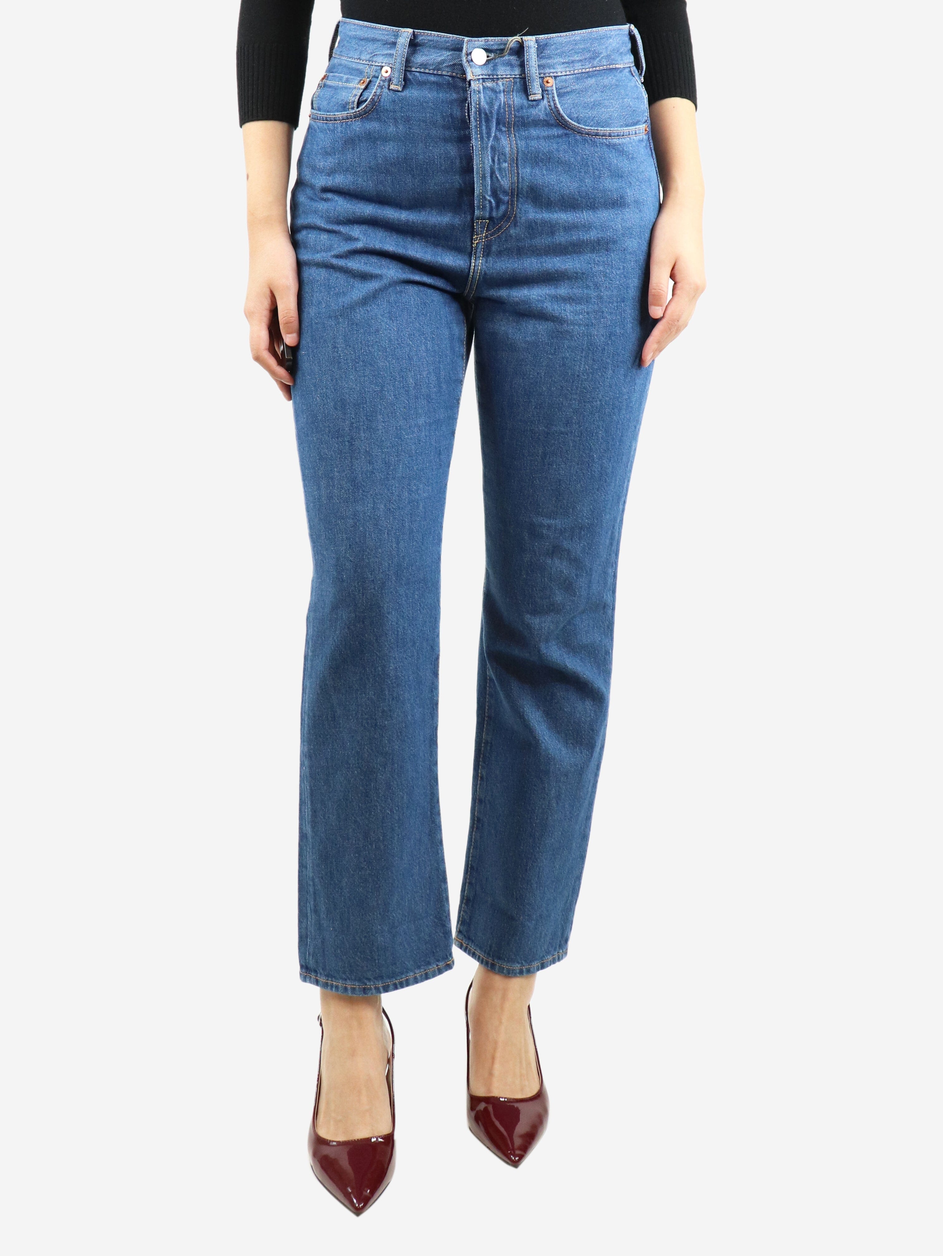 Blue high-rise straight-leg jeans - size UK 12 Trousers Acne Studios 