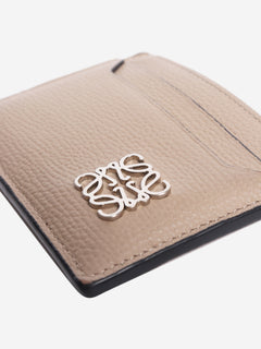 Taupe Anagram leather cardholder