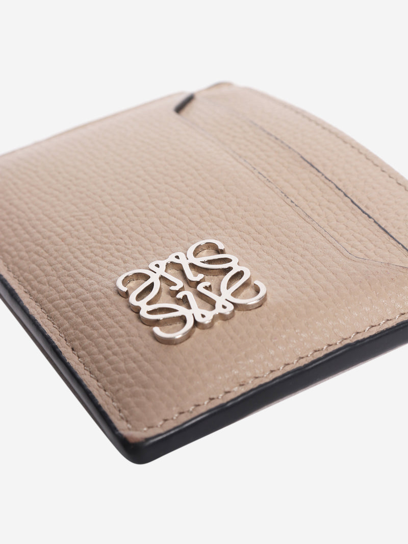 Taupe Anagram leather cardholder