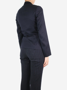 Jil Sander Blue pinstripe wool-blend blazer - size UK 8