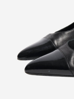 Black leather slingbacks - size EU 38 (UK 5) Heels Chanel 